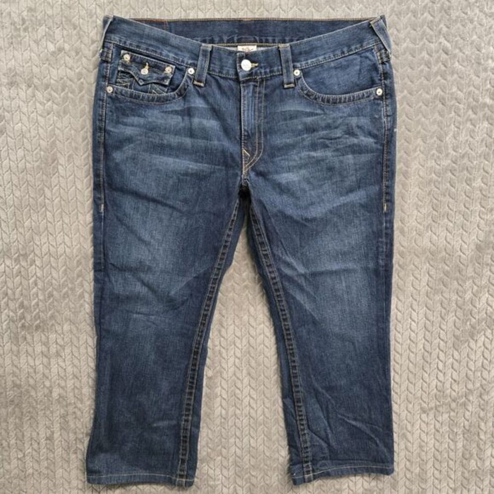 True Religion Jeans Mens Straight Leg Size 40x27 Flap Pockets Billy USA